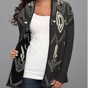 EUC Lucky Bliss x Lucky Brand Southwestern Embroidered Open Cardigan Size Small